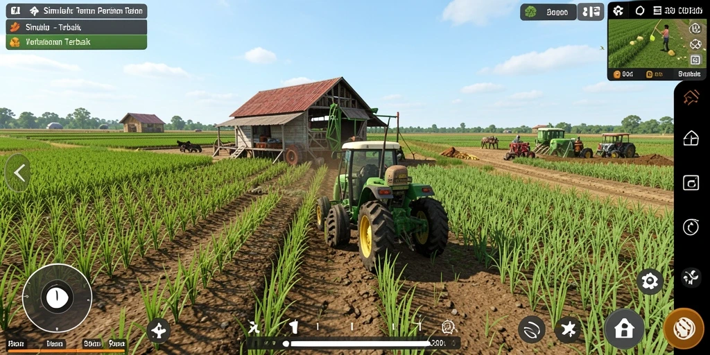 Tampilan gameplay <strong>33L</strong> yang menarik dengan pertanian yang subur.