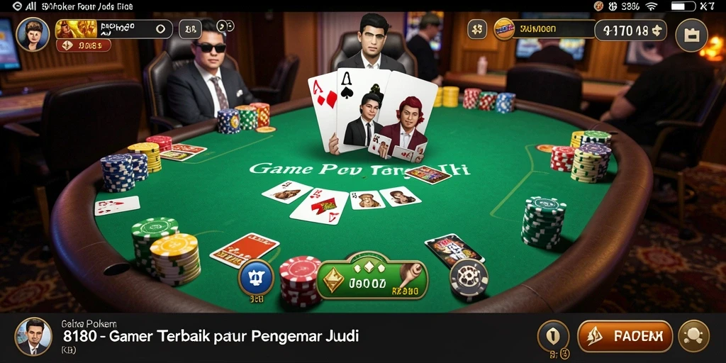 Tampilan screenshot gameplay Poker yang mendebarkan