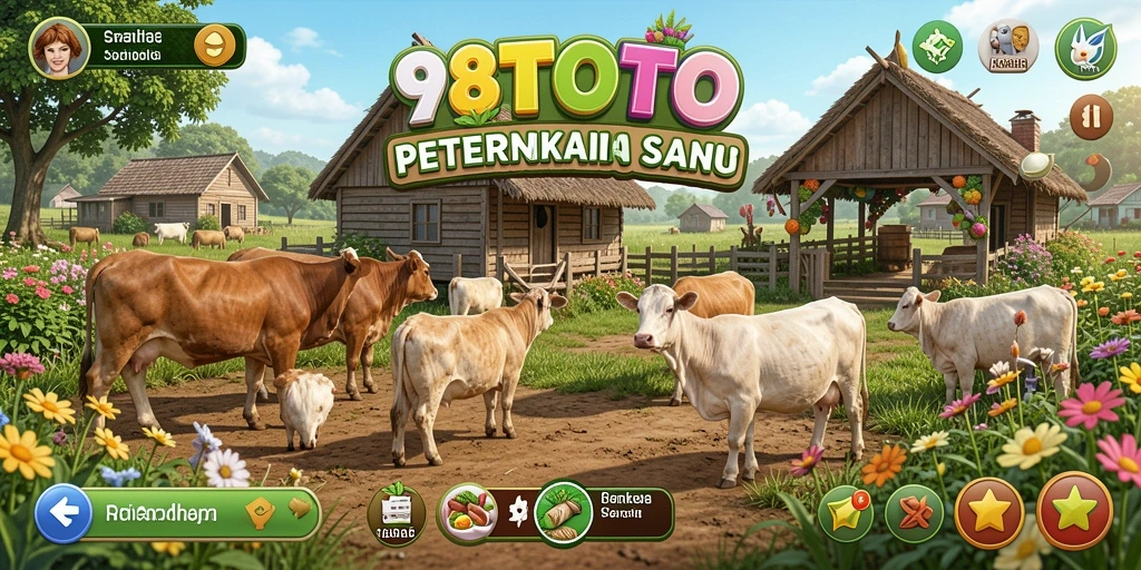 Gameplay <strong>98TOTO</strong> yang menarik dengan ladang dan hewan peliharaan.