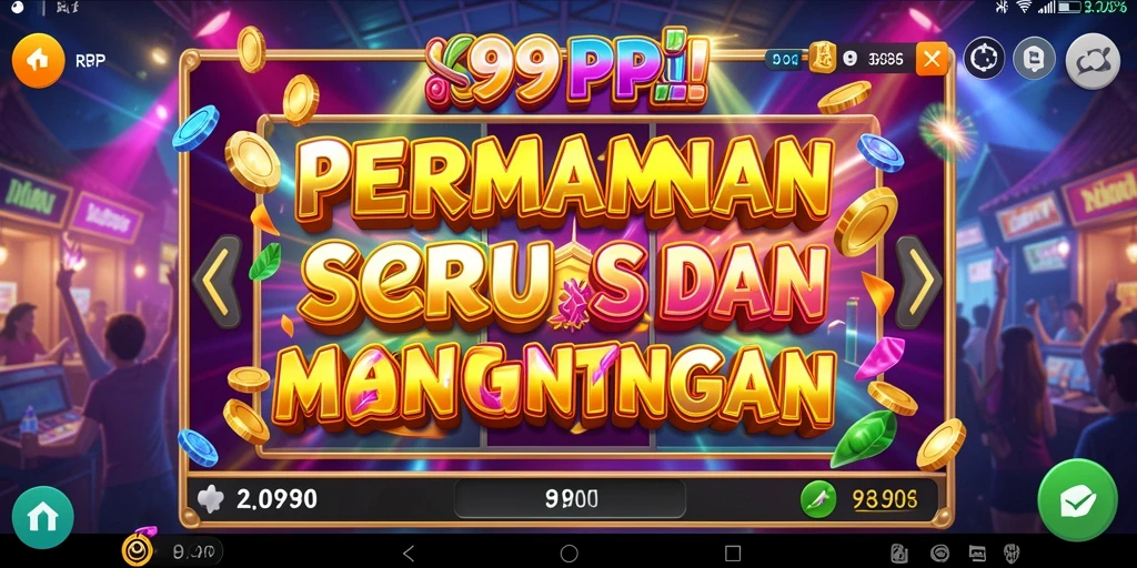 Tangkapan layar 99RP menampilkan gameplay slot yang menarik dan penuh warna.