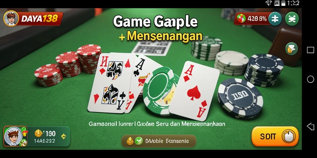 Tampilan gameplay seru di DAYA138 dengan suasana permainan Gaple.