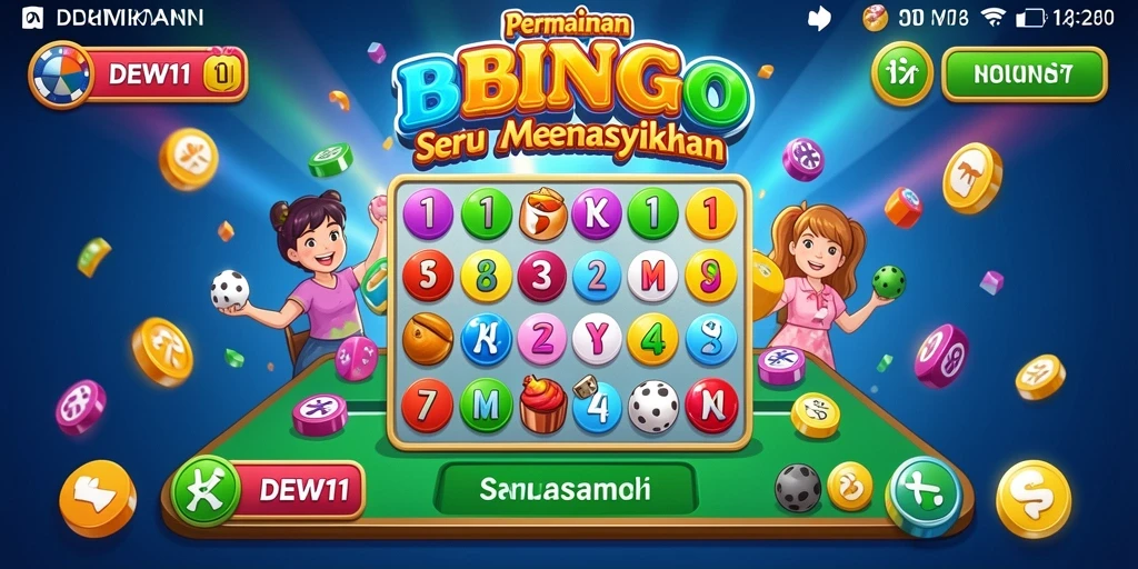 Screenshot gameplay DEWI11 yang menunjukkan keseruan bermain Bingo.