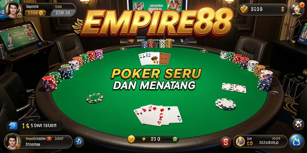 Screenshot EMPIRE88 menunjukkan gameplay poker yang seru dan mendebarkan.
