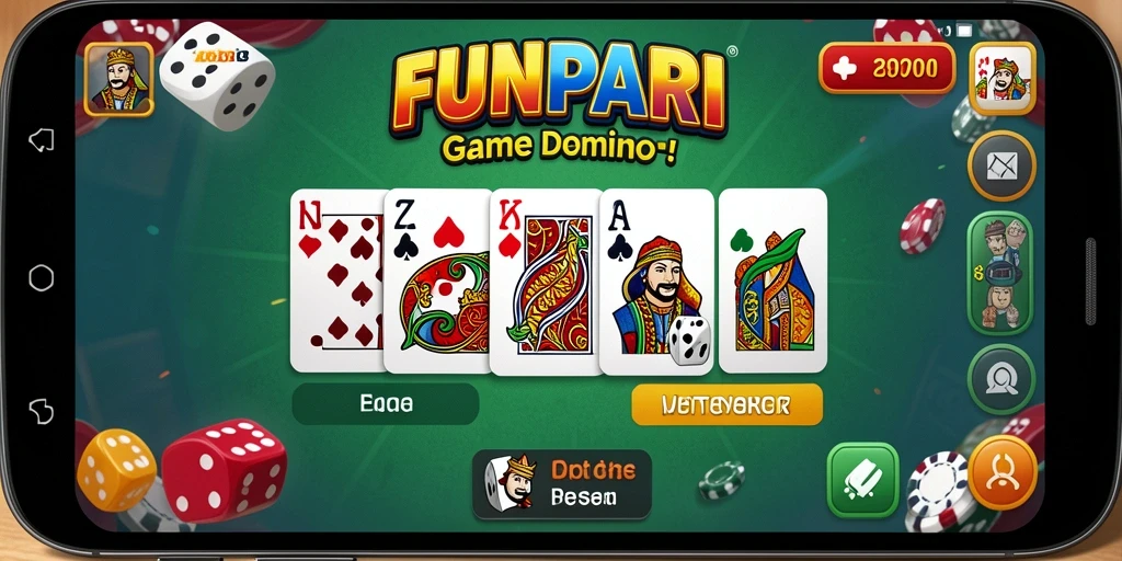 Tampilan gameplay seru dari game Domino FUNPARI.