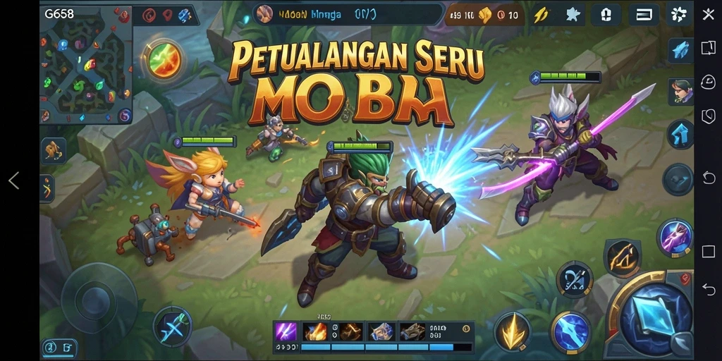 Tampilan menarik dari gameplay MOBA G668 yang mendebarkan.