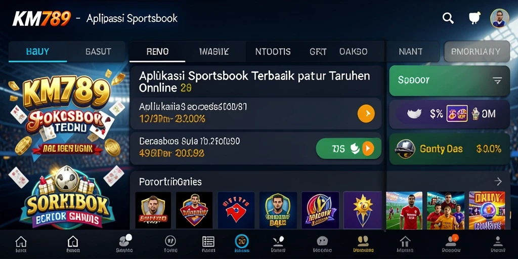 Tampilan gameplay Sportsbook di KM789 dengan taruhan langsung.