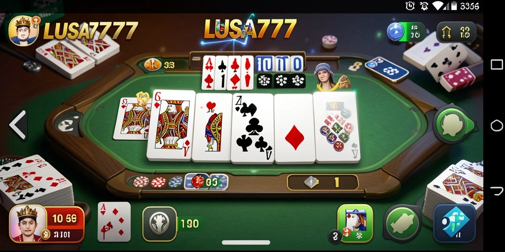 Screenshot permainan LUSA777 yang menunjukkan momen seru dalam bermain Domino.