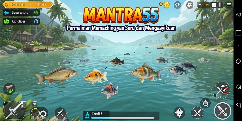 Tangkapan ikan yang spektakuler dalam gameplay MANTRA55.