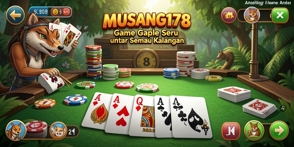 Screenshot menunjukkan gameplay seru dalam MUSANG178 Gaple.