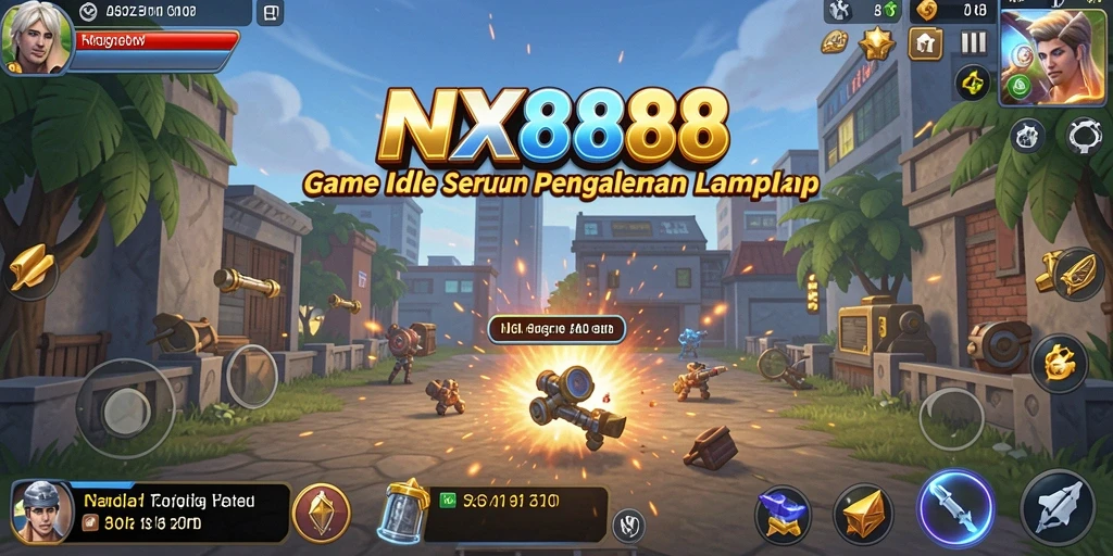Screenshot permainan NX888 menunjukkan karakter yang menggemaskan dalam gameplay Idle.