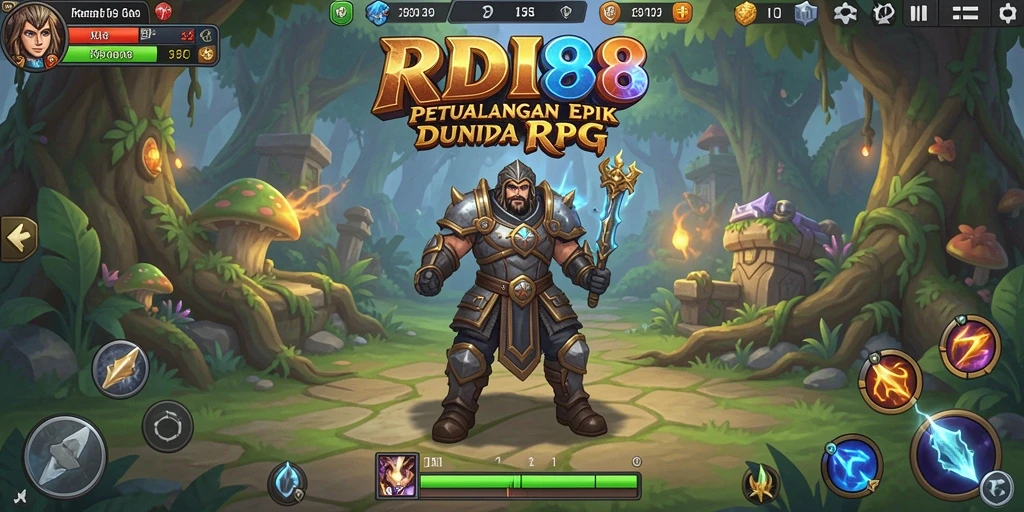 Screenshot gameplay RDI88 yang menunjukkan pertarungan epik di dunia RPG.