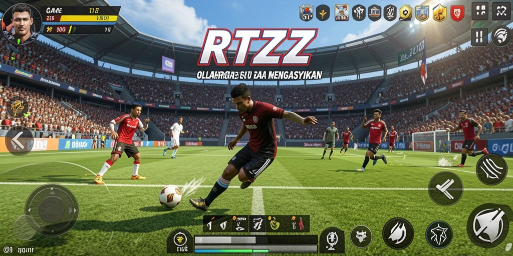 Tampilan gameplay seru di RTZZ dengan aksi olahraga yang mendebarkan.