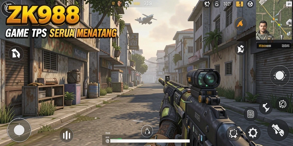 Tangkapan layar gameplay ZK988 dengan aksi pertempuran seru.